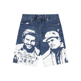 jean snowman printing short sleeve t-shirt christmas co couple outfit