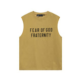 Fog icon double line essentials american high street summerloose couple short sleeve trendy heavy weight t-shirt