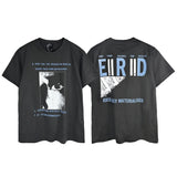 Erd melancholic rich second generation short-sleeved portrait sketch graffiti cross-border new high street loosecasual print