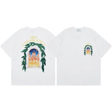 Summer collection: casa casablanca print oversized short-sleeve t-shirt - premium heavyweight cotton