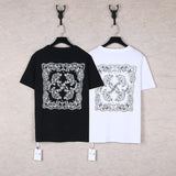 Correct version offow rainbow gradient arrow twill cashew flower graffiti short-sleeved t-shirt