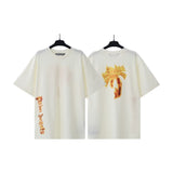 Cross-border pa spray-painted letter short-sleeved palm tree fog high street graffiti logo t