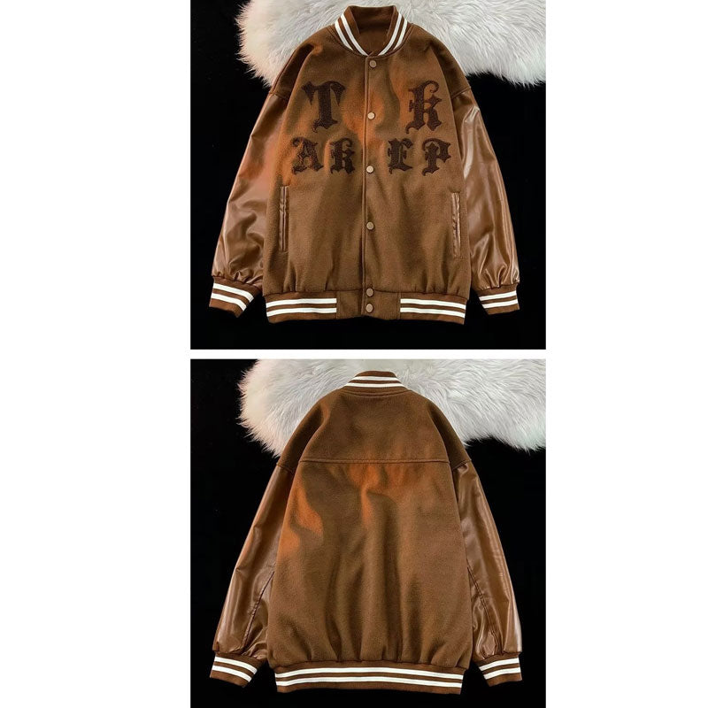 Unisex Baseball Jersey Vintage Baseball Jacket Spring and Autumn Loose Jacket