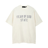 Fog icon double line essentials american high street summerloose couple short sleeve trendy heavy weight t-shirt