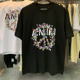 Wholesale amri little angel crane peace bird digital gradient letter logo couple's short set