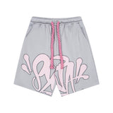 Synaworld american streetwear hip-hop foam print short sleeve sports five-point shorts casual t-shirt set dr