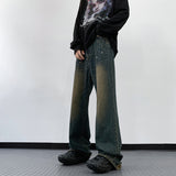 Unisex Jeans Casual Vintage Niche Rivet Trousers