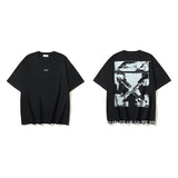 European and american spring/summer ow gradient arrow graphic crew neck short sleeve t-shirt