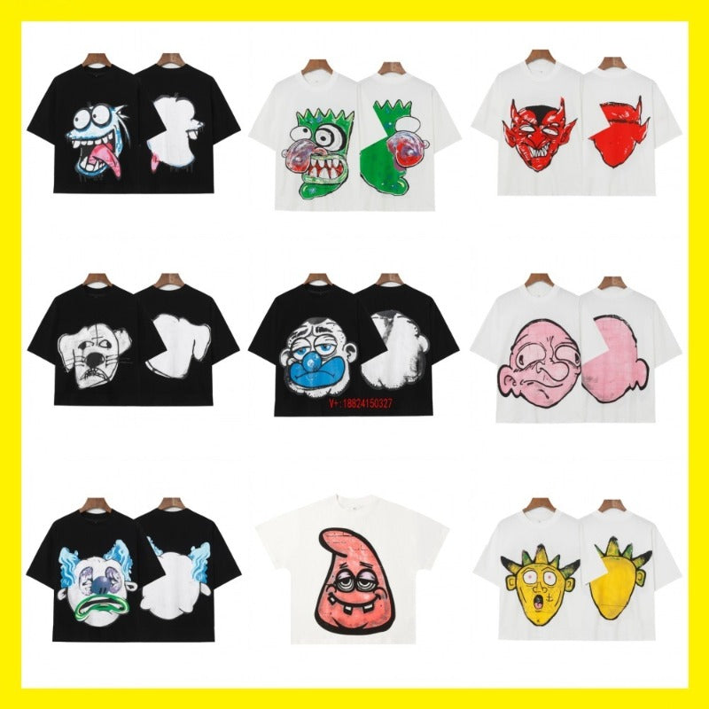 Wholesale billin hip-hop high street cartoon graphic dropped shoulder couple's short sleeve t-shirt