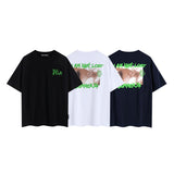Summer trendy short-sleeve tee with back logo print - couple's fashion