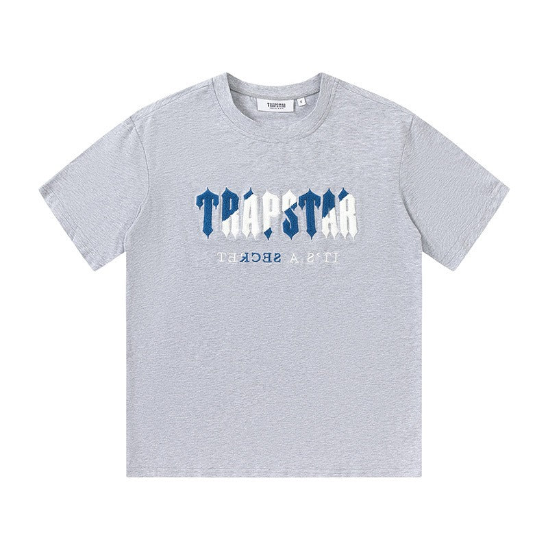 Factory direct trapstar rainbow letter gradient towel embroidery short sleeve t-shirt & fog high street shorts set