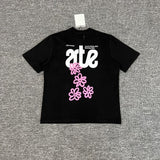 Arte summer tshirt student tops blue rose printing t-shirt casualloose short sleeve trendy