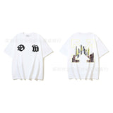 European and american spring/summer ow gradient arrow graphic crew neck short sleeve t-shirt