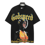 high version gods short sleeve heavy weight washed fog high street skull pure cottonprinting round