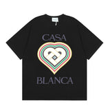 Summer collection: casa casablanca print oversized short-sleeve t-shirt - premium heavyweight cotton