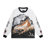 Cross-border wholesale american trend skull metal rock band robot bottom shirt pure cotton looselong sleevest