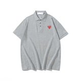 Kawakubo plaloveembroider short-sleeved pure cotton red heart eyes couple t-shirty long sleeves shirt taobao ling