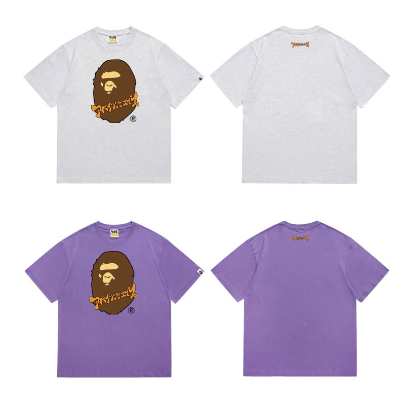 B@pe tshirtsssummertrendy ape head little monkey camouflage couple short sleeve round neck t-shirt men
