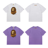 B@pe tshirtsssummertrendy ape head little monkey camouflage couple short sleeve round neck t-shirt men