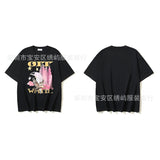 European and american spring/summer ow gradient arrow graphic crew neck short sleeve t-shirt