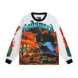 Cross-border wholesale american trend skull metal rock band robot bottom shirt pure cotton looselong sleevest