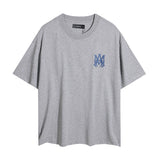 Wholesale foreign trade amir washed distressed tiger head number & letter logo short sleeve t-shirt
