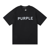 Purple br@nd comfy basics letter logo printing short-sleeved fog american street t-shirt