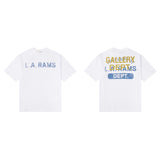 American retro gallery dept. letter print oversized double gauze pure cotton short sleeve t-shirt