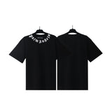 Cross-border pa spray-painted letter short-sleeved palm tree fog high street graffiti logo t
