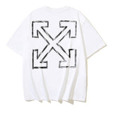 Spring/summer ow splatter graffiti arrow graphic crewneck short sleeve tee