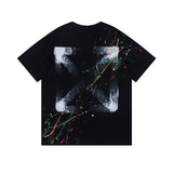 Spring/summer ow splatter graffiti arrow graphic crewneck short sleeve tee