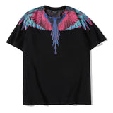 Marcelo classic phantom wings t-shirt - colorful feather lightning blade design - perfect for couples (mb short sleeve)