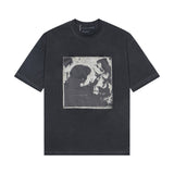 Mopey rich second generation xia loose version beautiful trendy quiet eyes printing round neck short sleeve t-shirt high street