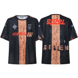 Cross-border american blockcore style patch embroidery t-shirt v-neck sports football uniform mesh quick-drying