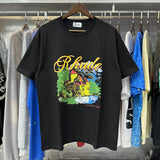 Rhude T Shirts Alpine Villa Printed Cotton Casual Short Sleeve Men and Women