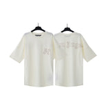 Cross-border pa spray-painted letter short-sleeved palm tree fog high street graffiti logo t