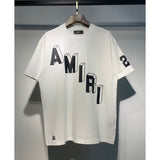 [gram] am peace dove flowing paint graffiti letter starry sky classic logo printing short sleeve couple t-shirt
