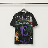 American valley washed distressed printing short-sleeved t-shirt valeforever hoodie sweatshirt long