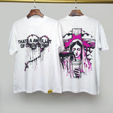 Cough syrup short-sleeved high-quality pure cotton round neck t-shirt fashionprinting breathable short-sleeved summer