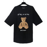Correct version of pa beheaded bear short sleeve palm tree high street ins teddy bear shark love