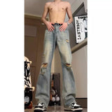 Unisex Jeans Vintage Ripped Jeans Men's Summer Trousers