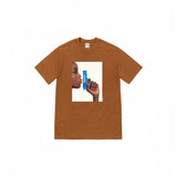 Wholesale export sup streetwear letter print 100% cotton t-shirt - relaxed fit, crew neck, short sleeve