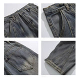 Unisex Jeans Vintage Loose Straight Pants Casual Trousers