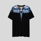 Correct version mb short-sleeved couple outfit colorful wings feather t-shirt marcelo european and american classic