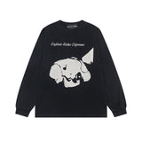 Erd melancholic rich second generation short-sleeved portrait sketch graffiti cross-border new high street loosecasual print