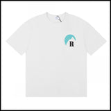 Export wholesale niche american fashion rhu flag floralsprinting double yarn pure cottoncasualloose couple short-sleeved t