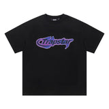 trap gradient letter tiger head short sleeve european and american high street trap star printing t-shirt loose s