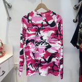 Corteiz patchwork "unicorn arm" print long sleeve american retro casual loose streetwear hip hop t-shirt