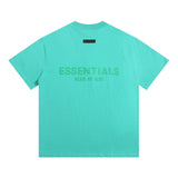 essential double line fog shorts icon laminated stereo letter round neck couple pullover
