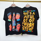 Cough syrup short-sleeved high-quality pure cotton round neck t-shirt fashionprinting breathable short-sleeved summer